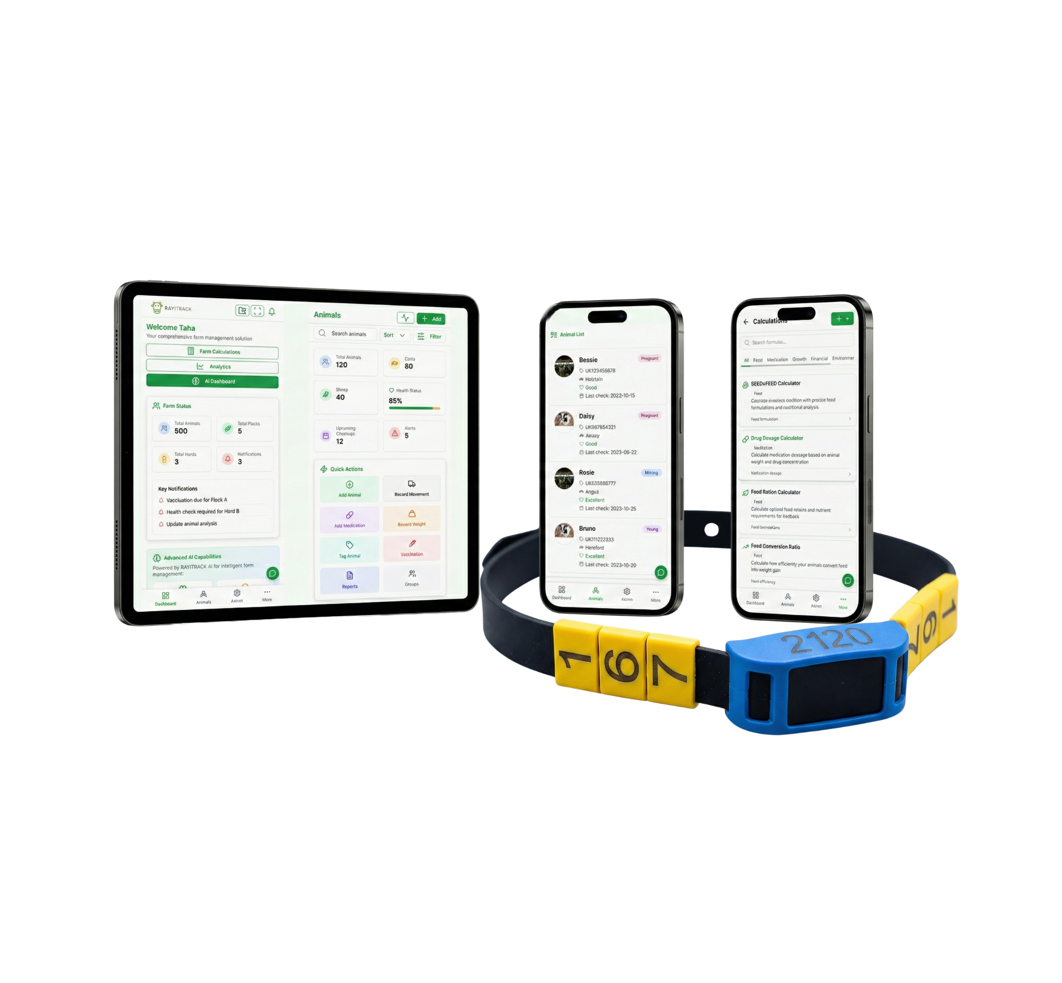 RayiTrack dashboard on devices